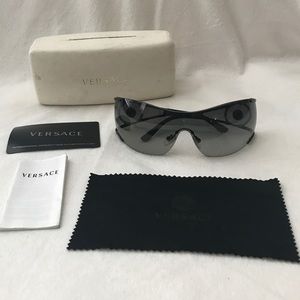 Versace rimless shield sunglasses